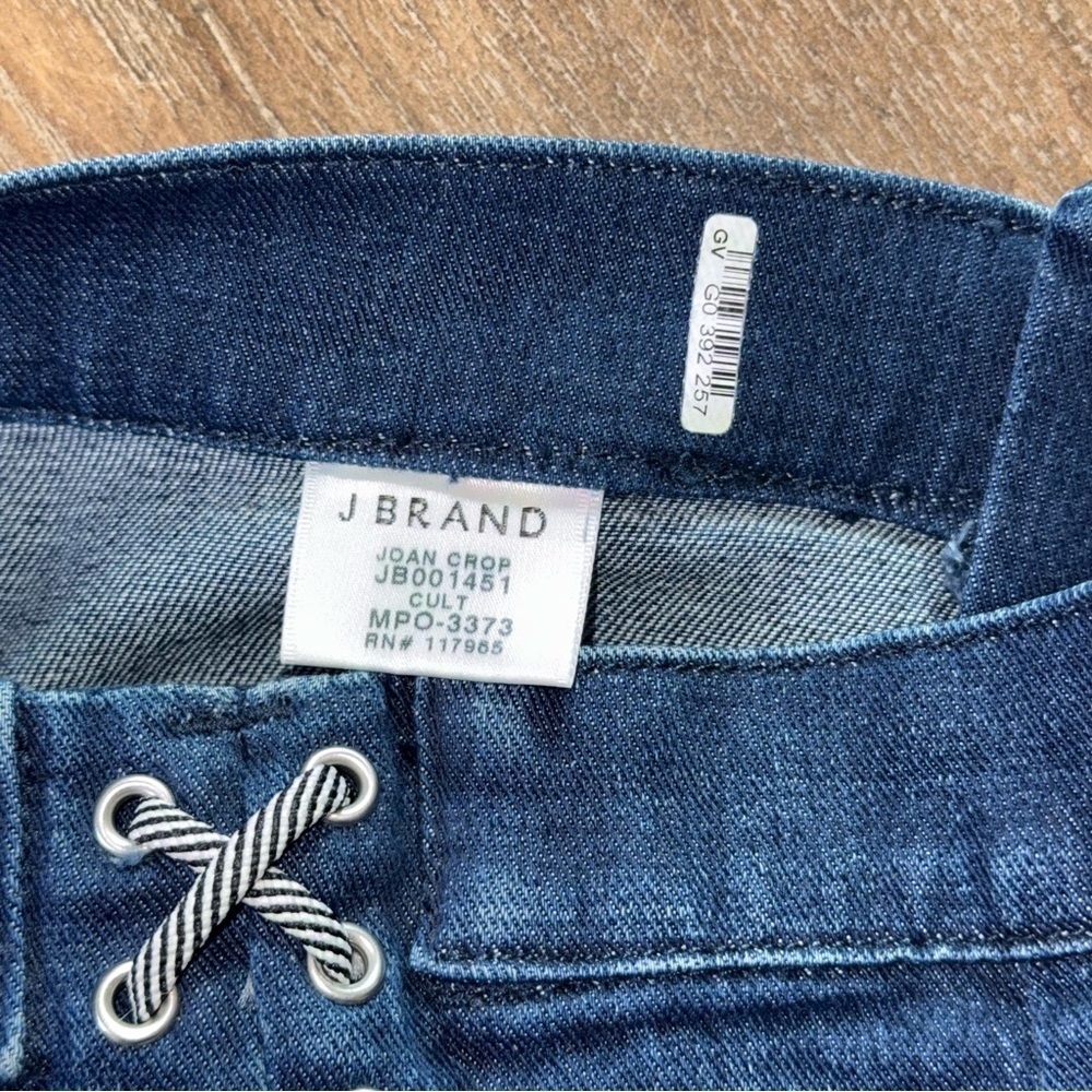 J Brand High Rise Boot Crop Jean Joan Lace Up Blue - Picture 10 of 11
